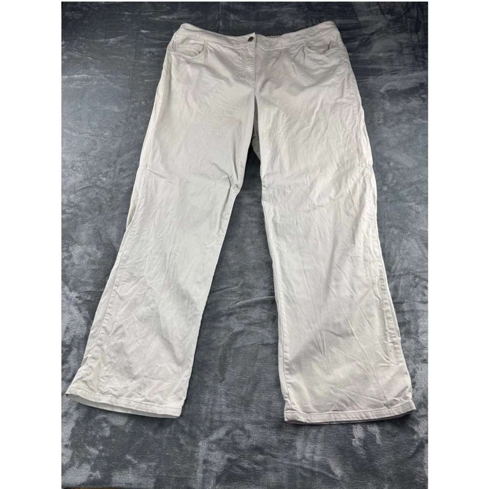 Eileen Fisher Pants Womens 1X Stretch Straight Capsule Minimalist Corp Cream